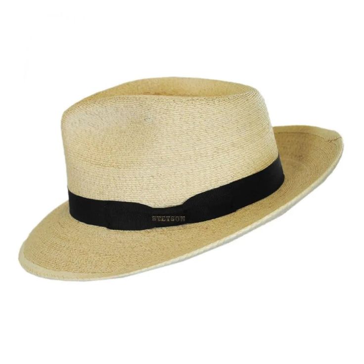 Firm Finish Mexican Palm Straw Pinchfront Crown 2 1/2” Brim Grosgrain Ribbon Hatband Outdoor Collection Kentucky Derby Hat Golf Hat Men's Sun Hat Indulge in timeless elegance with the Stetson Rushmore Mexican Palm Straw Fedora Hat, a sophisticated addition to Stetson's illustrious collection. Crafted from Firm Finish Mexican Palm Straw, this hat embodies refinement and durability, promising a dependable accessory that exudes enduring style. Featuring a classic pinchfront crown and a 2 1/2” brim, this hat strikes the perfect balance between tradition and contemporary fashion. The traditional black grosgrain ribbon hatband adds a touch of sophistication, enhancing the hat's overall appeal. As part of the Outdoor Collection, the Rushmore Fedora is not just a hat; it's a symbol of versatility, Classic Wide Brim Top Hat For Spring, Classic Flat Brim Straw Hat, Classic Brimmed Top Hat For Spring, Elegant Adjustable Sun Hat With Flat Bill, Elegant Adjustable Flat Bill Sun Hat, Classic Spring Boater Hat With Flat Bill, Classic Fitted Fedora For Travel, Classic Sun Hat With Curved Brim For Travel, Classic Brimmed Panama Hat In Solid Color