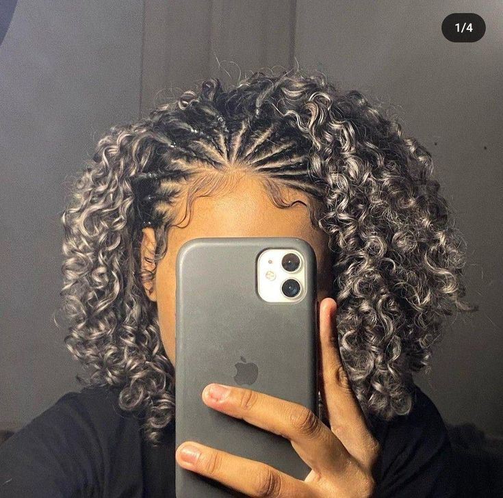 Little Crowners - Little Crowners added a new photo. Short Curly Hair With Braids On Top, Half Head Braids Natural Hair, Braided Hairstyles For Short Curly Hair, Braids Underneath Hair, Braids In Front Curls In Back, Tyla Hairstyles, Half Head Braids, Children Hairstyles, Curly Braided Hairstyles