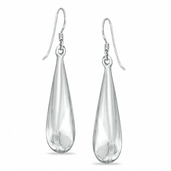 Simple, sweet and shimmering, these teardrop-shaped drop earrings are a great look anytime. Fashioned in sterling silver, each slightly puffed elongated teardrop drop is finished with a polished shine and suspends from a French wire back. Modern Silver Teardrop Earrings, Sterling Silver Long Drop Teardrop Earrings For Formal Occasions, Classic Silver Teardrop Earrings, Formal Polished Long Drop Teardrop Earrings, Formal Long Drop Teardrop Earrings, Polished Sterling Silver Teardrop Earrings, Modern Sterling Silver Long Drop Teardrop Earrings, Classic Sterling Silver Teardrop Earrings With Polished Finish, Classic Teardrop Earrings In Sterling Silver With Polished Finish