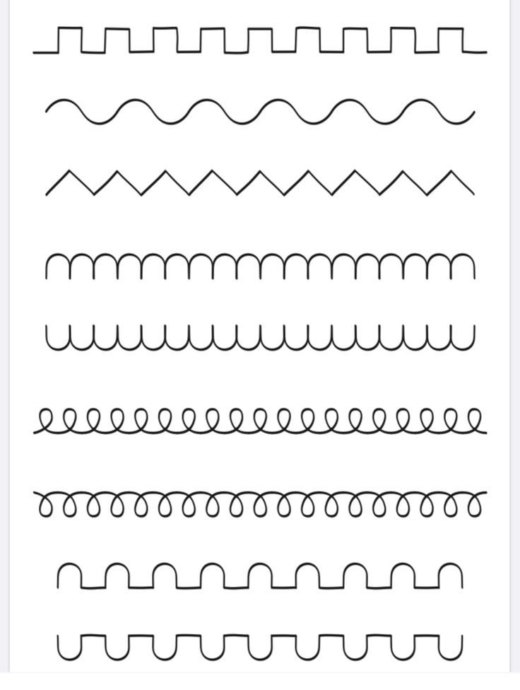 an image of different lines that are in the shape of wavy waves and dots on white paper