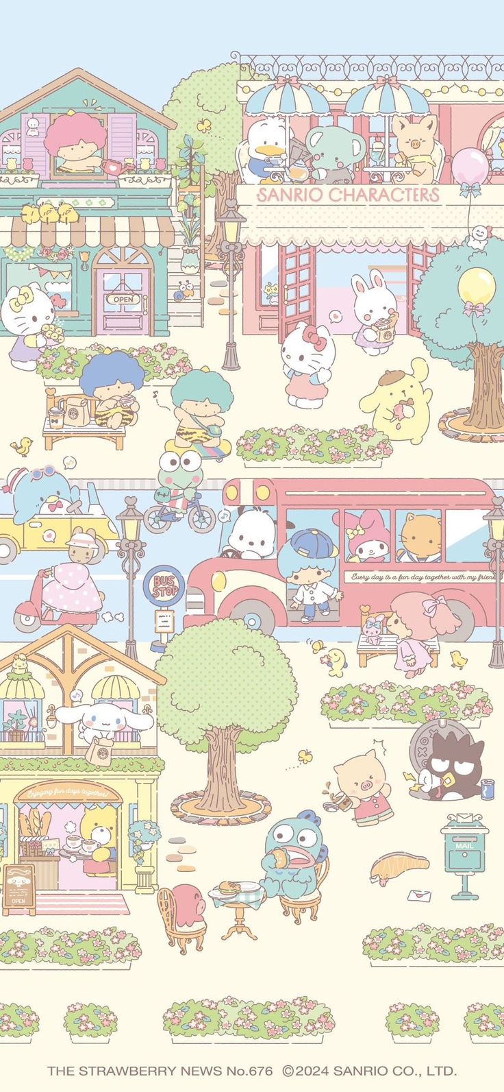 an image of a cartoon town with many animals