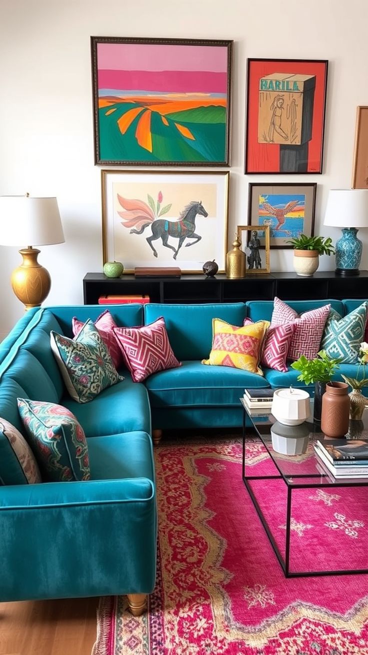 teal couch living room Turquoise Sectional Sofa, Turquoise Sectional Living Room, Teal Couch Decor, Colorful Living Room Blue Couch, Turquoise Couch Living Room, Living Room With Teal Sofa, Teal Couch Living Room Colour Schemes, Teal Green Sofa, Turquoise Couch Living Room Ideas