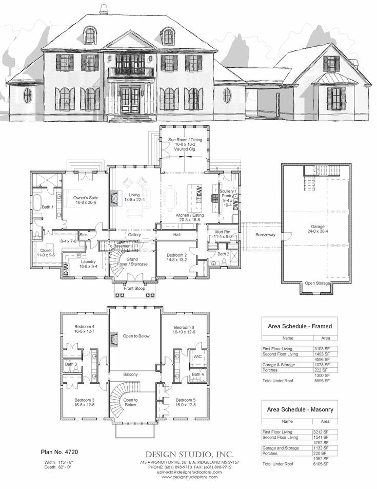 an architectural drawing shows the floor plan for a home with three stories and two levels