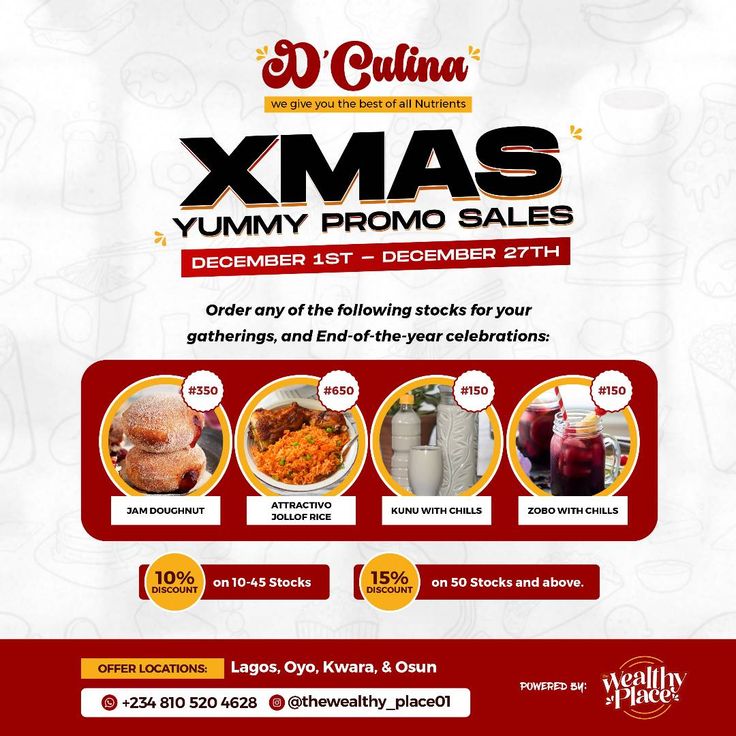 the flyer for xmas yummy promotional sales