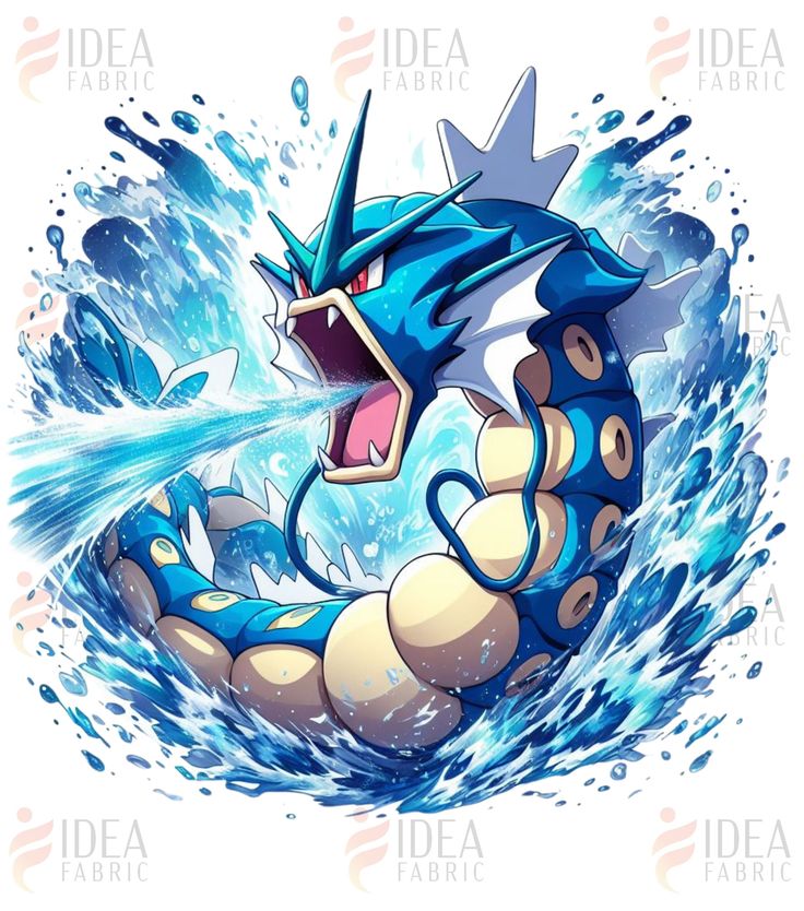 an image of a blue and white pokemon character in the water with his mouth open