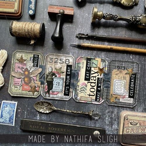 many different items are laid out on a wooden table with the words made by nathan sleigh