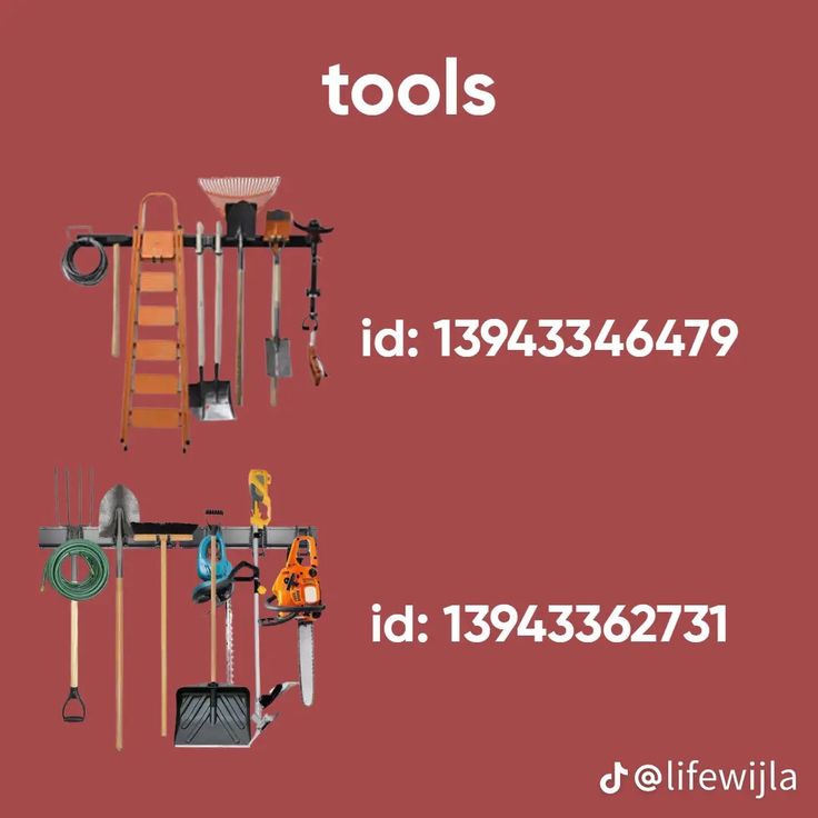 tools displayed on a red background with the words tools in english and spanish above them