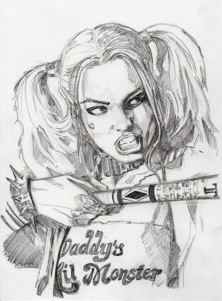 Art Drawing Pencil, Cross Drawing, Harley Quinn Drawing, Comic Book Drawing, Marvel Superhero Posters, Harley Quinn Art, Easy Drawings Sketches, Gundam Art, Alphonse Mucha