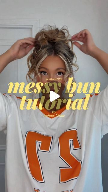 Lexie Marie on Instagram: "Messy Bun Tutorial➰🍑✨" Messy Updos For Medium Length Hair Tutorial, Loose Bun Tutorial Long Hair, Easy Updos For Moms, Messy Up Hairstyles, Neat Messy Bun, Easy Hair Upstyles, How To Do A Loose Bun, Cute Easy Messy Hairstyles, Updo For Long Hair Easy