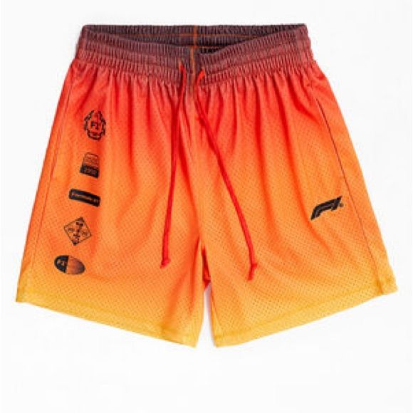 Pacsun X Formula 1 Apex Mesh Shorts -Size Small -Nwt Orange Short Bottoms For Streetwear, Multicolor Sports Bottoms For Summer, Orange Shorts For Streetwear Summer Style, Orange Shorts For Summer Streetwear, Sporty Orange Shorts For Vacation, Orange Sporty Shorts For Summer, Yellow Sporty Shorts For Beach Season, Sporty Yellow Shorts For Beach Season, Sporty Orange Shorts For Beach Season