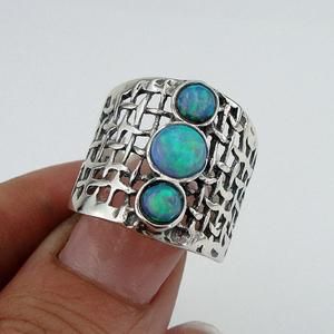 Silver Rings with Opal (h 142b) – Hadar Jewelry Sterling Silver Opal Ring, Blue Opal Ring, Silver Opal Ring, Antique Engagement Ring, Textured Ring, Epilator, Opal Ring, Opal Jewelry, Blue Opal