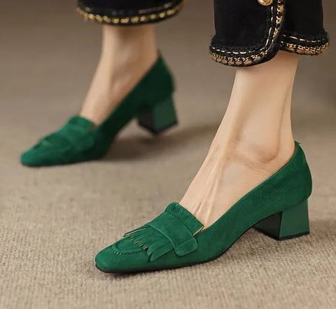 Upper Material: Kid Suede Outsole Material: Rubber Insole Material: Pigskin Lining Material: Genuine Leather Heel... Shoes For Women Casual, Leather Shoes For Women, Shoes Mary Jane, Elegant Pumps, Vintage Slip, Vintage Slips, Wedding Dress Shoes, Fitness Products, Dress Blouse