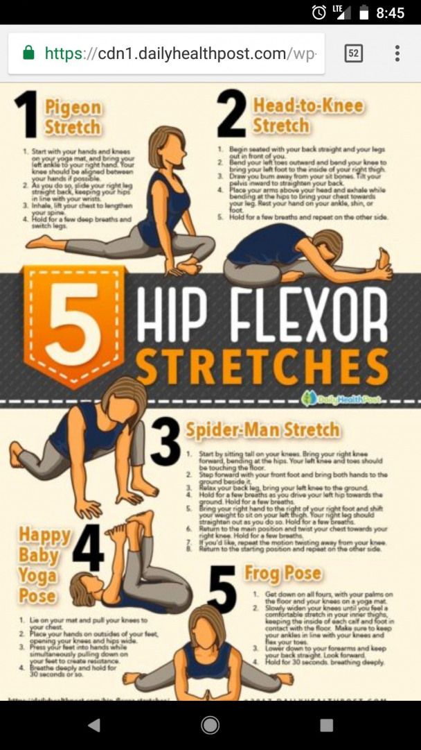 an info board showing how to do hip flexor stretches