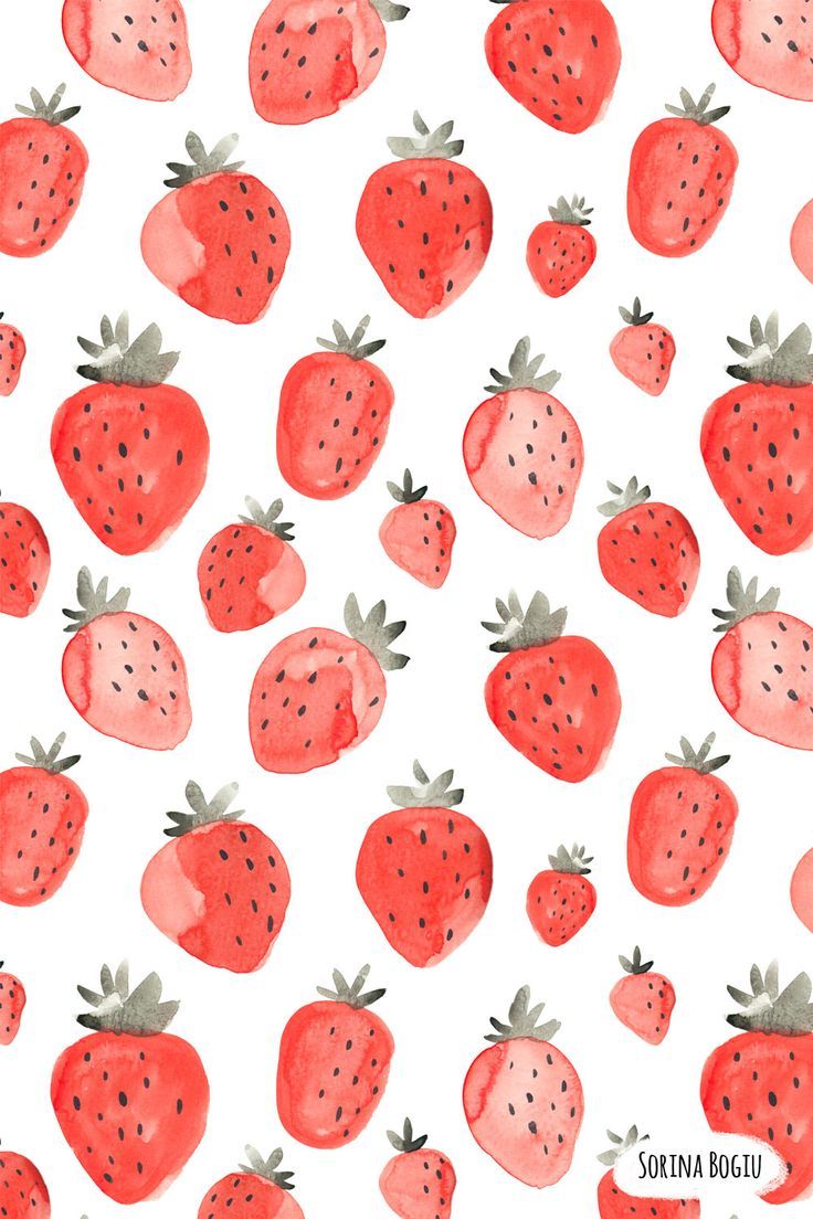 watercolor strawberries and strawberrys on a white background