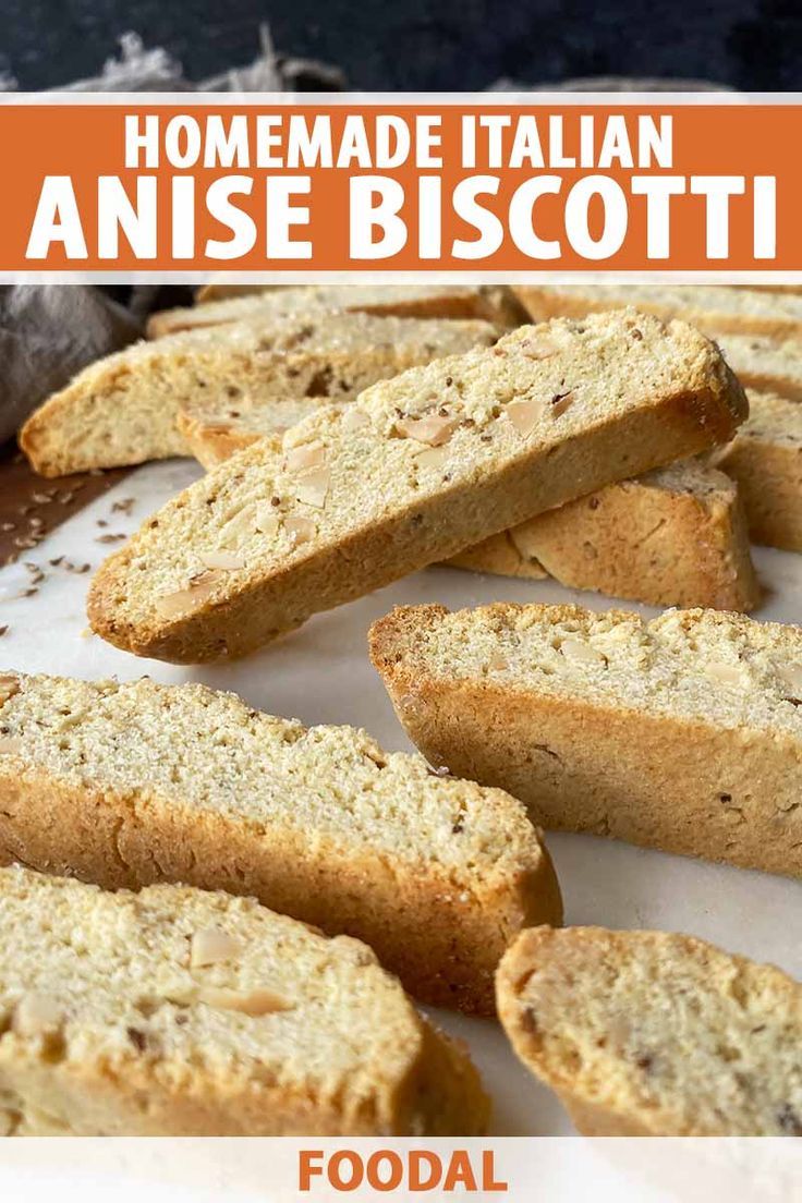 homemade italian anise biscotti recipe with text overlay