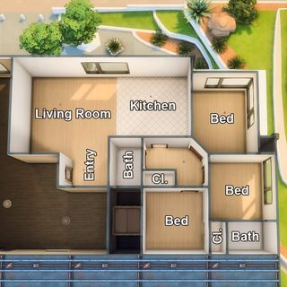 an aerial view of a floor plan for a house