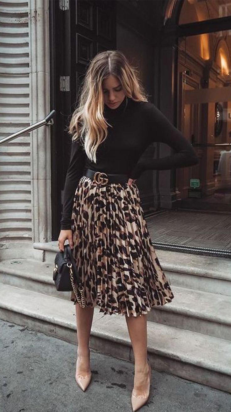 Office Baddie, Spring Outfit Women, October Outfits, Fest Outfits, Pretty Skirts, Outfit Chic, Thrifted Outfits, Work Clothing, Leopard Print Skirt