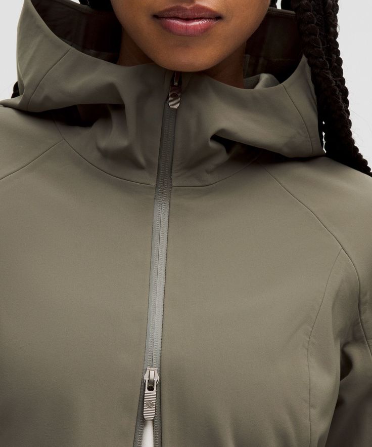 Tailored For Rainy Weather, This Sleek Jacket Has A Relaxed Fit For Easy Layering And A Fleecy Lining To Take The Chill Out Of Colder Days. Designed For On The Move. Classic Fit Falls Away From Your Body With Room For Layering. Cinchable Drawcord At Waist. Zippered Pockets With A Hidden Phone Sleeve. | RepelShell Rain Jacket Lululemon Long Sleeve Outdoor Outerwear, Lululemon Fall Outerwear, Lululemon Winter Outerwear With Zipper Closure, Winter Outerwear With Zipper Closure By Lululemon, Lululemon Long-sleeved Outerwear With Zipper Closure, Lululemon Long Sleeve Outerwear With Zipper Closure, Lululemon Hooded Winter Outerwear, Lululemon Fall Outerwear For Outdoor, Lululemon Outdoor Fall Outerwear