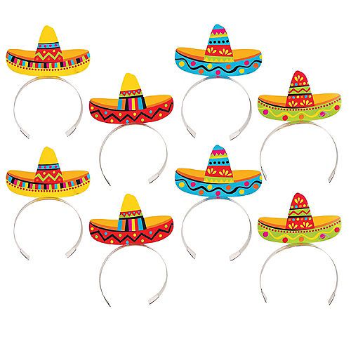 six mexican sombrero hats on headbands