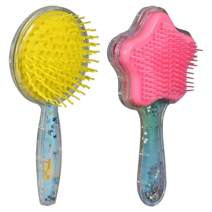 Cute Hairbrush, Cute Hair Brush, Getting Ready For School, Star Brush, Yellow Circle, Ready For School, Hair Brushes, Pink Star, Dollar Tree Store