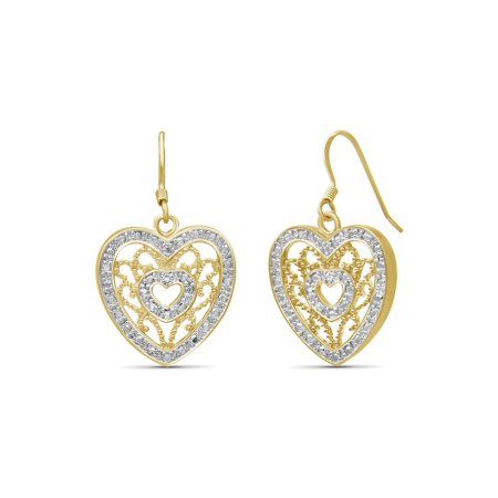 Most every girl loves diamonds and there is no better way to show off your love of this look than with a gorgeous pair of diamond hearts. These Diamond Heart Dangle Earrings are super chic and incredibly versatile. These earrings are perfect for dressy occasions, but they also look fabulous with casual everyday looks. Size: one size.  Color: Metal Type.  Gender: female.  Age Group: adult. Valentine's Day Diamond Earrings With Accents, Diamond Cut Earrings For Valentine's Day, Classic Diamond White Earrings For Valentine's Day, Classic Heart Earrings With Diamond Accents For Anniversary, Classic Heart-shaped Diamond Earrings For Anniversary, Valentine's Day Cubic Zirconia Diamond Earrings In Prong Setting, Valentine's Day Cubic Zirconia Diamond Earrings, Heart-shaped Diamond Earrings With Accents For Valentine's Day, Classic Heart Shaped Earrings With Diamond Accents