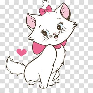 a white cat with a pink bow on its neck