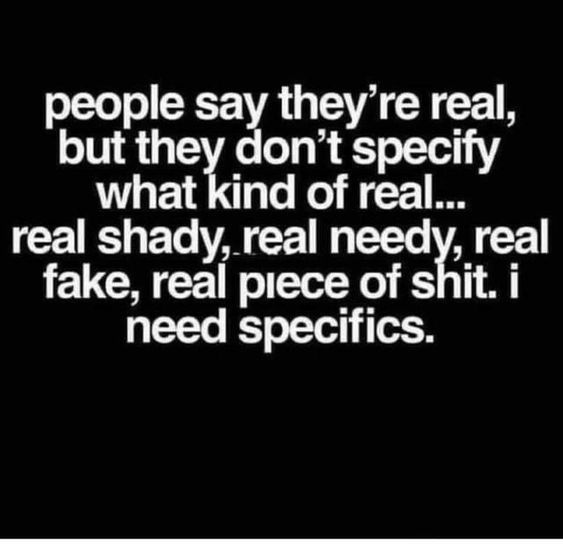 the words people say they're real, but they don't specify what kind of