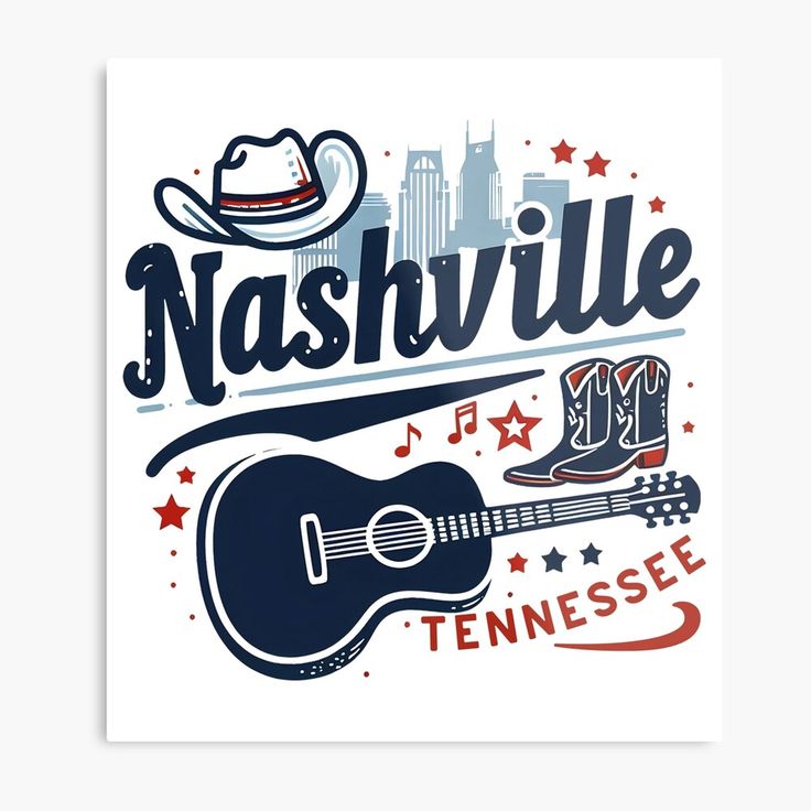 nashville tennessee with the name and guitar