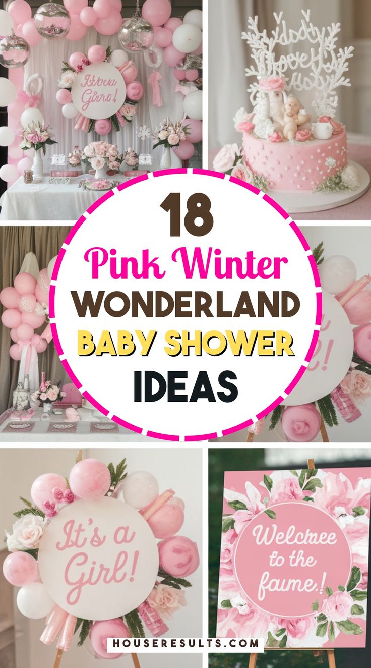 pink winter wonderland baby shower ideas