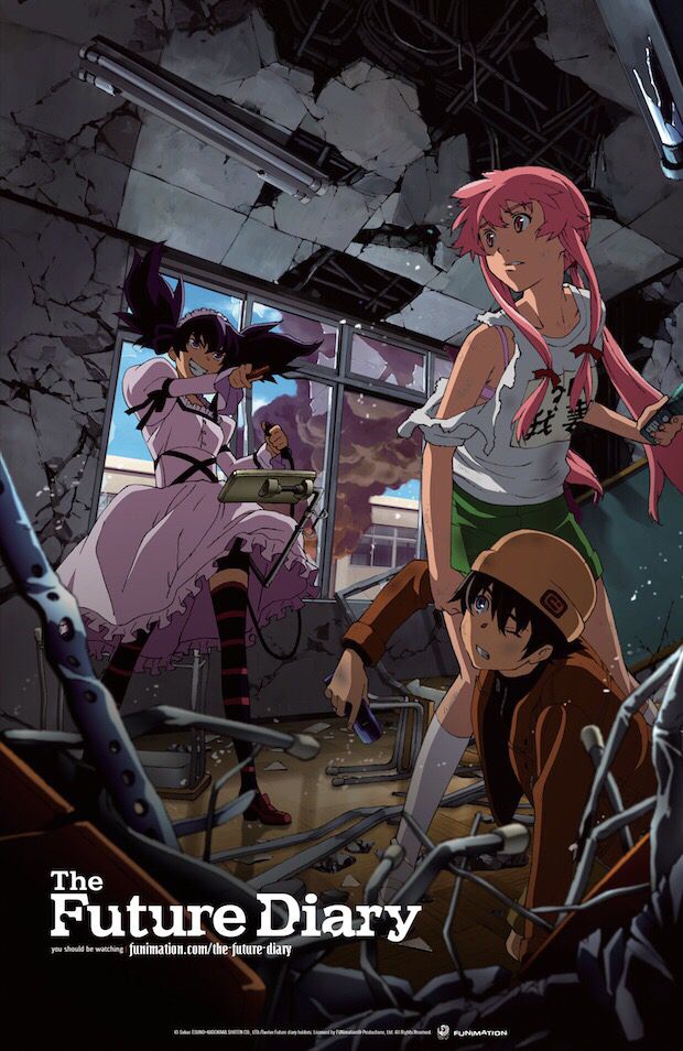 the future diary movie poster with anime characters