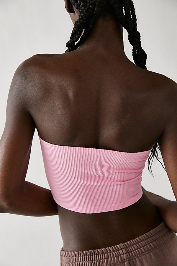 Stretch Cropped Tube Top, Bra Friendly, Stretch Cropped Tube Top Bra Friendly, Bra Friendly Cropped Stretch Tube Top, Pink Stretch Crop Tube Top, Trendy Fitted Bra-friendly Tube Top, Chic Seamless Bandeau Crop Top, Stretch Cropped Tube Top With Built-in Bra, Solid Fitted Cropped Tube Top, Pink Stretch Bandeau Crop Top