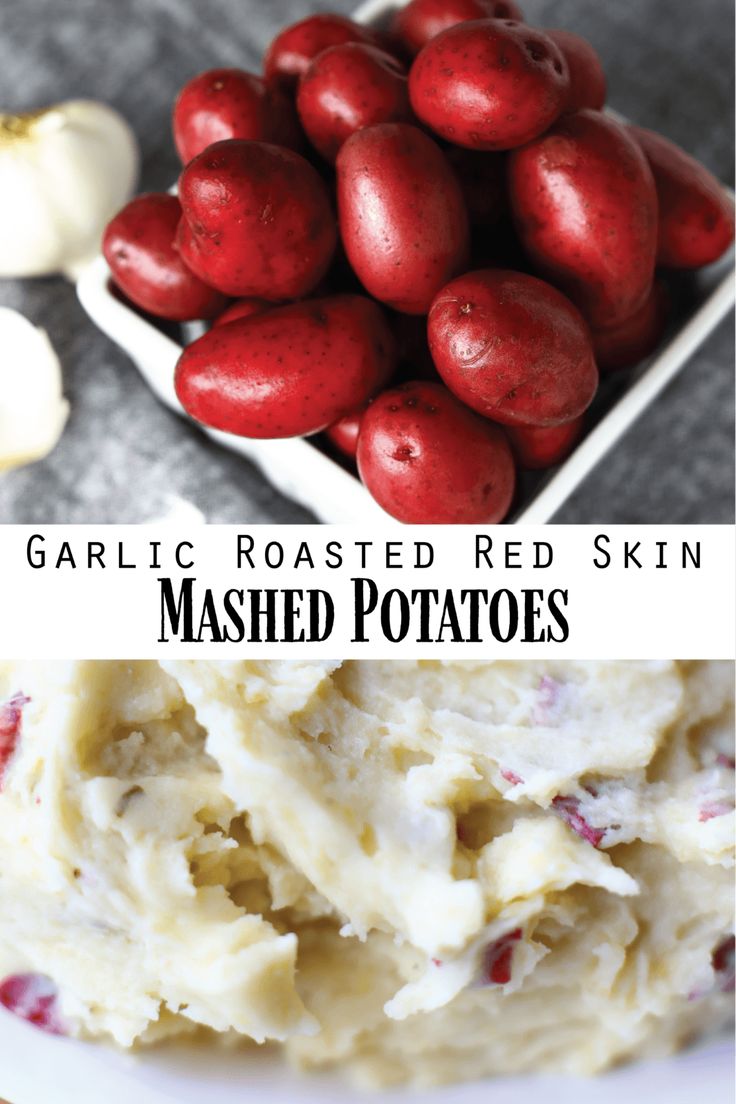 garlic roasted red skin mashed potatoes on a plate