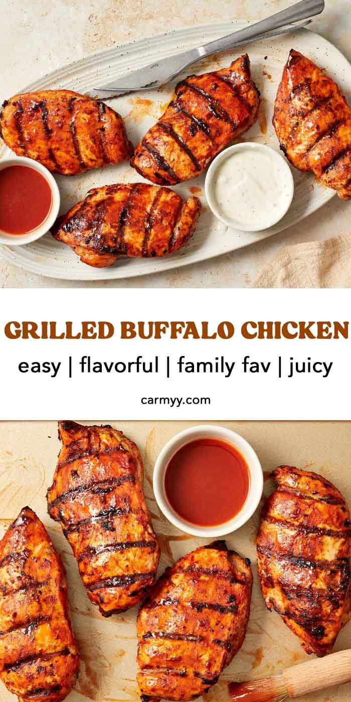 grilled buffalo chicken on a plate with dipping sauce