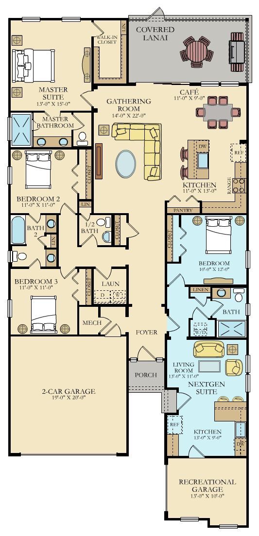 the floor plan for a two bedroom apartment with an attached bathroom and living room area