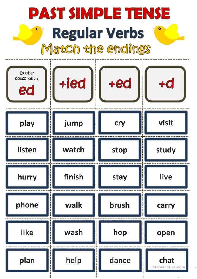 the past simple tense worksheet with words and pictures to help students learn how to use