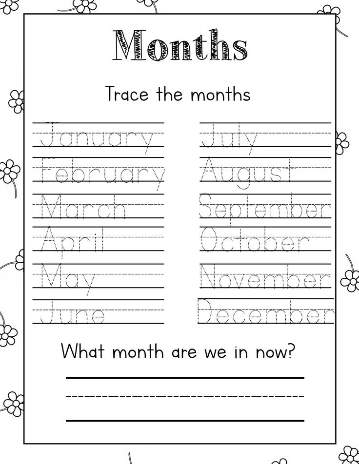 worksheet with months and numbers for kids to practice writing the month's calendar