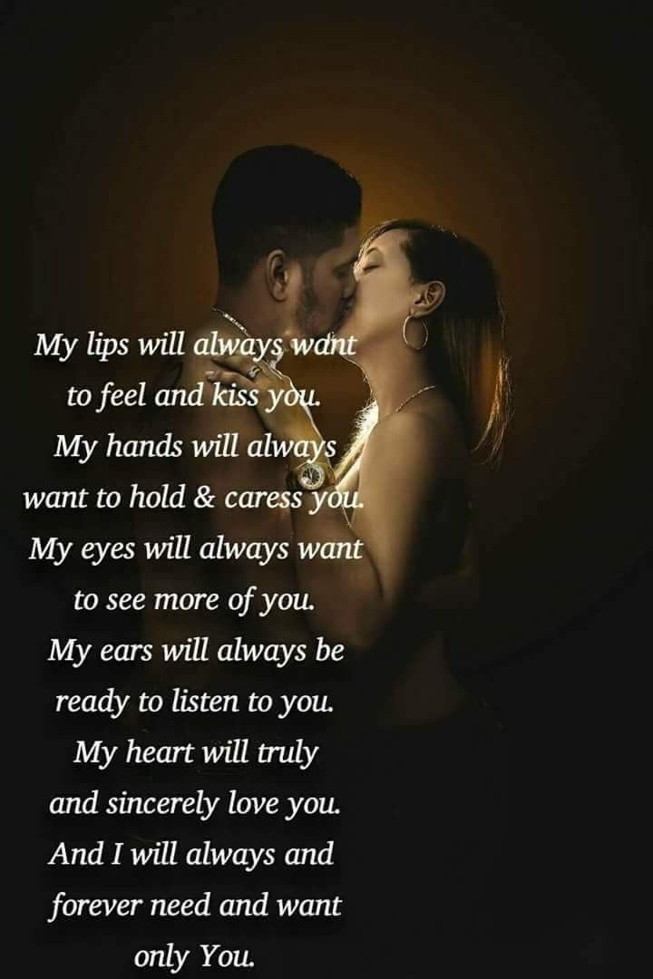 a man and woman kissing in front of a dark background with the words, my lips will