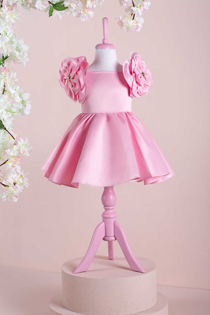 Rosa Pink Party Dress 3d Floral Dress, Silver Flower Girl Dress, Designer Flower Girl Dresses, Toddler Girl Christmas Dresses, Elegant Flower Girl Dress, Girls Gold Dress, Purple Flower Girl Dress, Girl Green Dress, Pink Party Dress