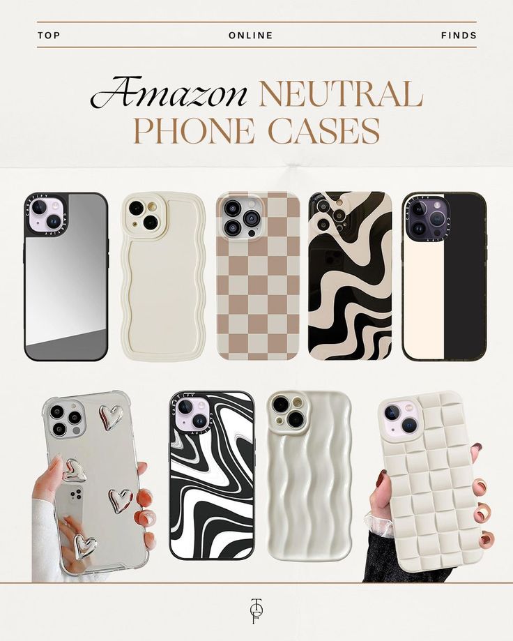 an advertisement for cell phones with different designs on them and the text amazon neutral phone cases