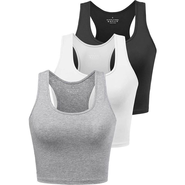 Women's Sports Crop Tank Tops Sleeveless Shirts COMFORTABLE MATETIAL: Made of 95% cotton and 5% spandex, which offers this workout cropped tank tops super comfort and soft as well as stretch and great performance. Breathable and super soft cotton fabric provides comfortable feeling against skin, smooth moving, great fitting, super comfortable racerback tanks for women and girls. DESIGN & FEATURES: The sleeveless yoga shirt is a cropped tank top designed with a scoop neckline, wide shoulder strap Sports Crop Tops, Sleeveless Shirts, Yoga Shirt, Running Tank Tops, Netball, Workout Crop Top, Cute Tank Tops, Sport Tank Tops, Cropped Tops