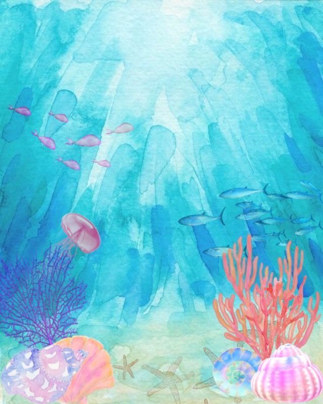 an underwater scene with corals and jellyfish