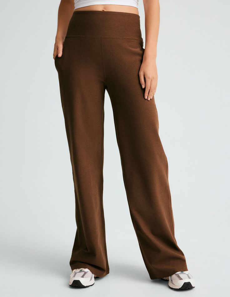 Spacedye Laid Back Wide Leg Pant | Beyond Yoga Classic Straight Pants For Loungewear, Classic Loungewear Trousers, Classic Full-length Loungewear Pants, Classic Full Length Loungewear Pants, Chic Full-length Sweatpants For Fall, Chic Full-length Fall Sweatpants, Chic Full-length Sweatpants With Pockets, Classic Wide-leg Pants For Loungewear, Brown Full-length Loungewear Pants