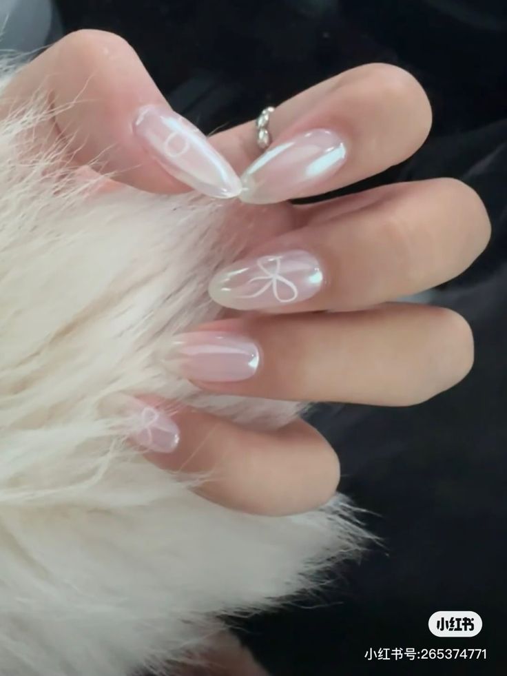 Long Asian Nails, Nails Ideas Colourful, Ive Nails Kpop, Simple Colourful Nails, Simple Aesthetic Nail Designs, Nail Ideas Pearl, Colourful Nail Ideas, College Nails Ideas, Art Themes Ideas