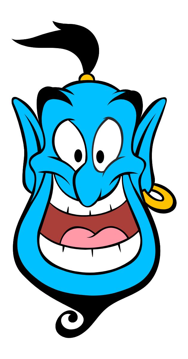 an evil looking blue cartoon character with big eyes and a smile on his face, clipping