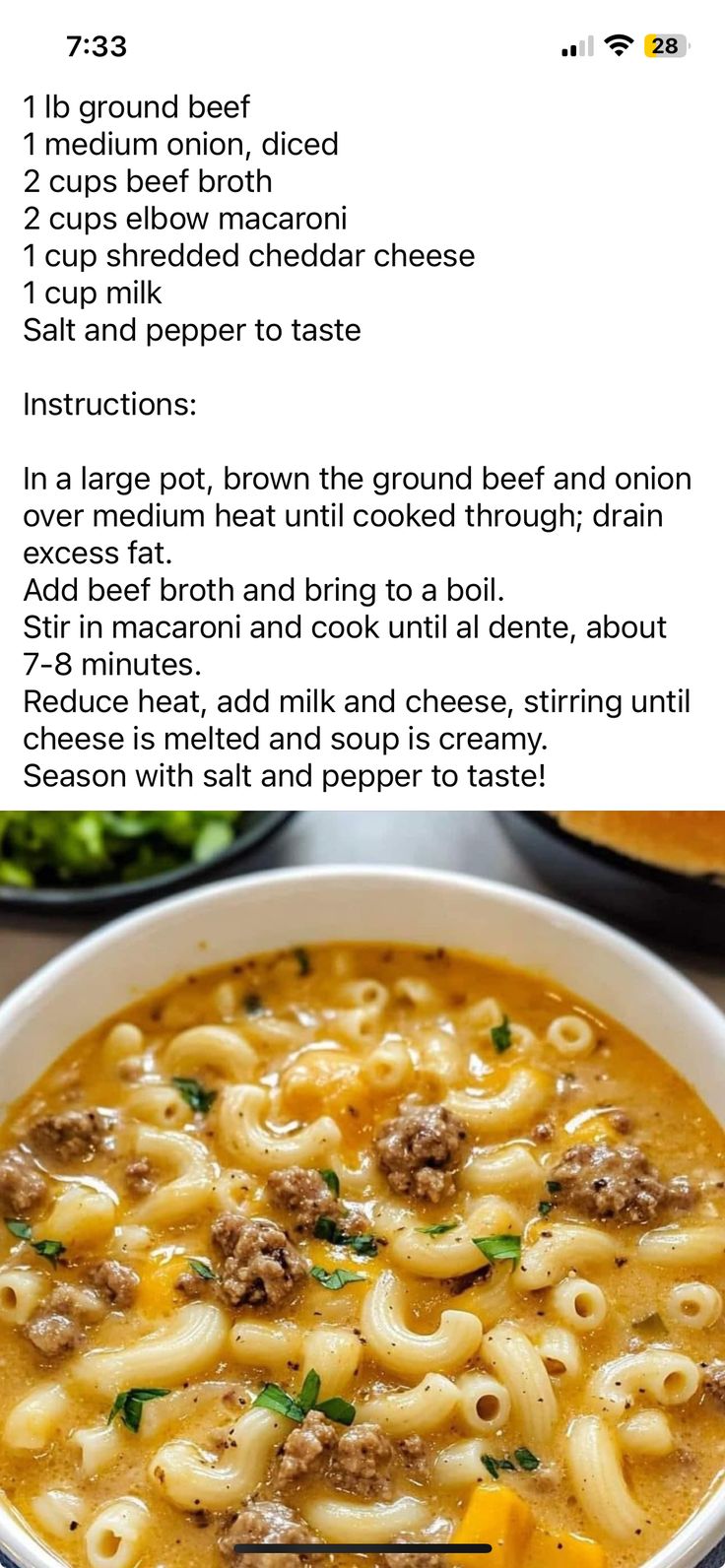 a bowl of soup with noodles and meat in it