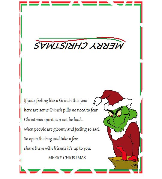 a christmas card with an image of the grin