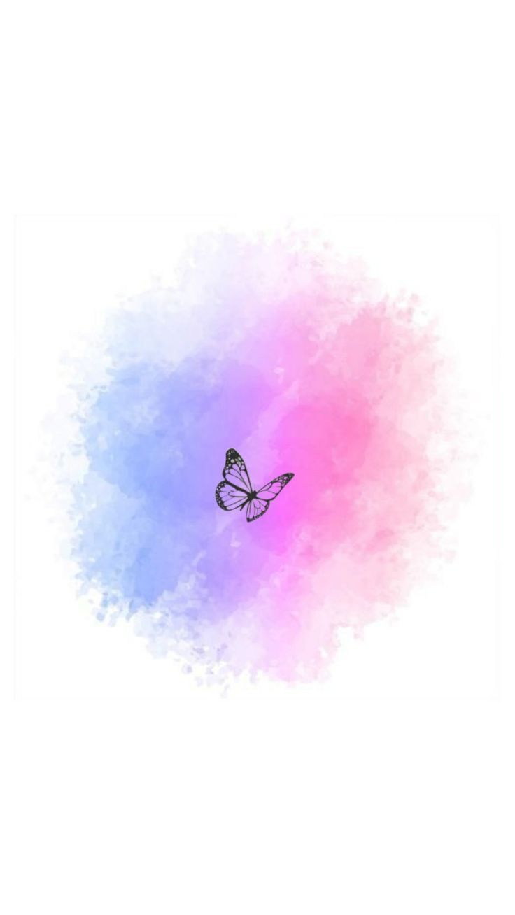 a butterfly flying in the sky with watercolor paint splattered on it's wings