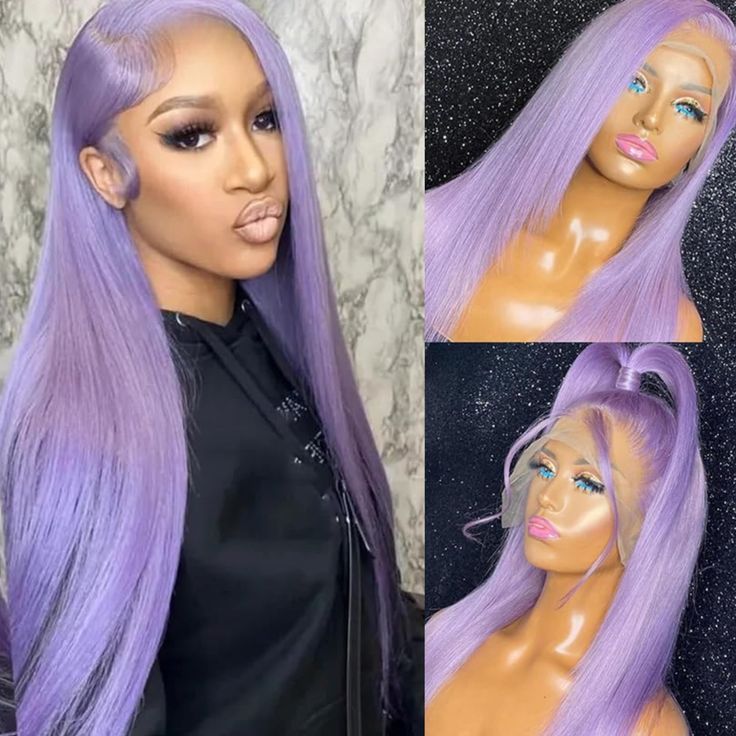 PRICES MAY VARY. Purple Lace Front Wigs Human Hair Material: 100% Unprocessed Brazilian Virgin Hair,Soft and Bouncy. Purple Human Hair Wig Structure: 13x4 Lace Front Wigs Human Hair Free Part Big Lace Parting Space.You Can Do Your Hair Any Way You Want. Purple Lace Front Wig Cap Size: Average Size Cap(22.5), Elastic Straps and 4 Combs,Easy to Adjust, Match Head Perfectly. Purple Lace Front Wig Occasion Feature：Dark Purple Wig Will Bring You The Perfect Look For Daily Life, Weddings, Appointments Curling Straight Hair, Remy Wigs, Purple Wig, Human Hair Color, Blonde Lace Front Wigs, Wig Human Hair, Wigs Human Hair, Colored Wigs, Raw Hair