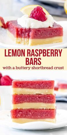 lemon raspberry bars with a buttery shortbread crust are the perfect dessert