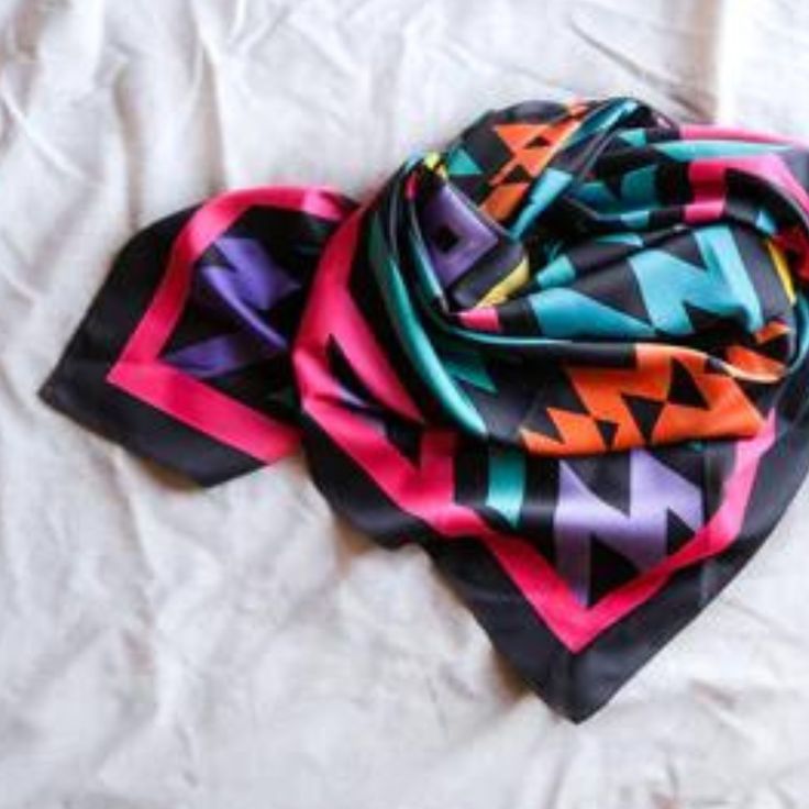 Ringo Wild Rag in Black - Giddy Up Glamour Boutique Trendy Black Scarf As Gift, Black Bohemian Silk Scarf One Size, Black Bohemian Silk Scarf, One Size, Retro Multicolor Scarves For Gifts, Retro Multicolor Scarves For Gift, Retro Multicolor Bandana For Festival, Wild Rags, Giddy Up Glamour, Wild Rag